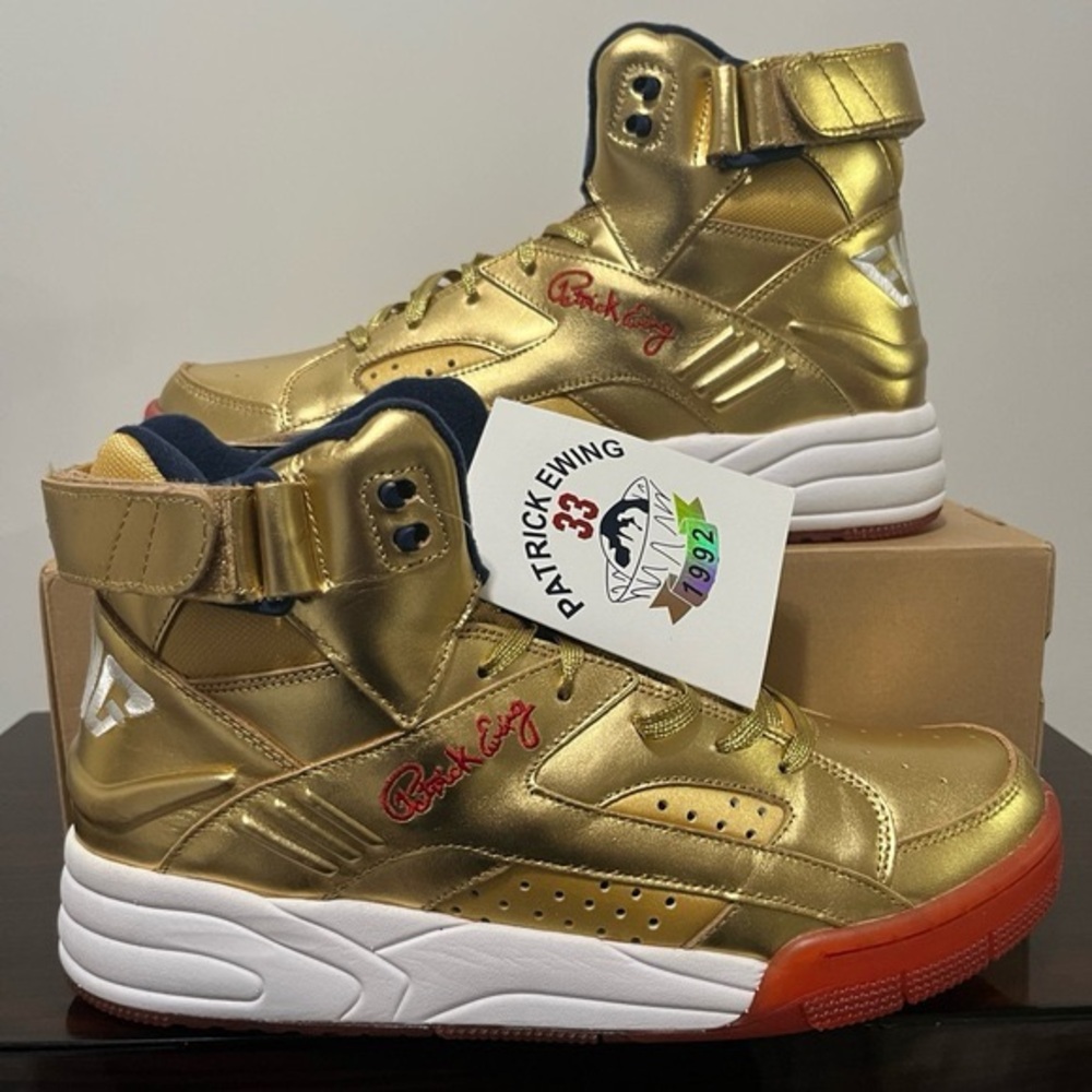 Patrick Ewing Eclipse Gold Metal High Top shoes